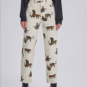 Leopard Print Straight Leg Jean
